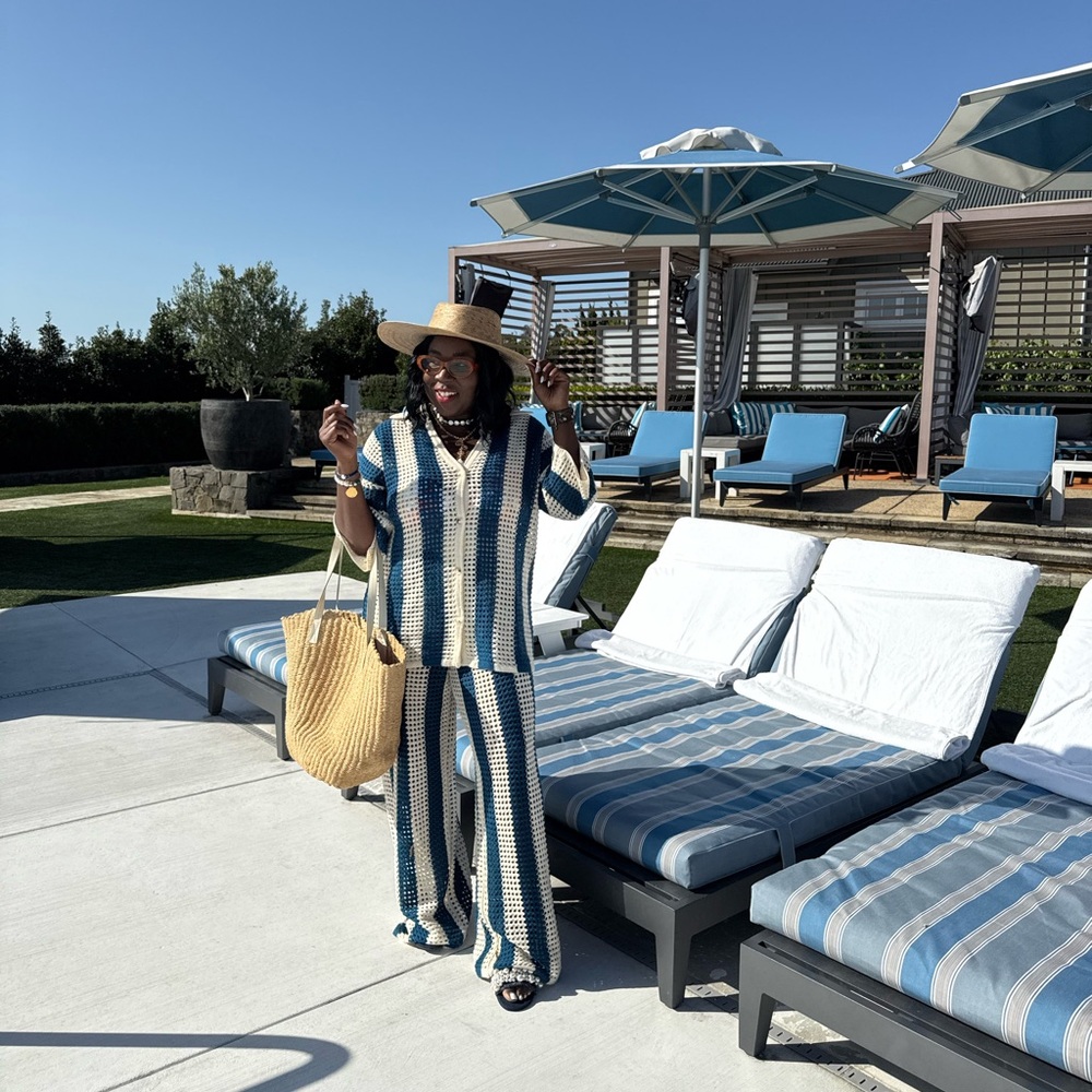 Striped Crochet Coverup